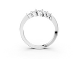 White gold Channel Set Round Diamond Multi-Row White Gold Band_15