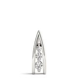 White gold Channel Set Round Diamond Prong Pendant 1