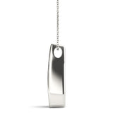 White gold Channel Set Round Diamond Prong Pendant 2