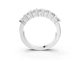 White gold Channel Set Round Diamond Step Band with Bar Prong Setting_15