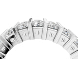 White gold Channel Set Round Diamond Step Band with Bar Prong Setting_16