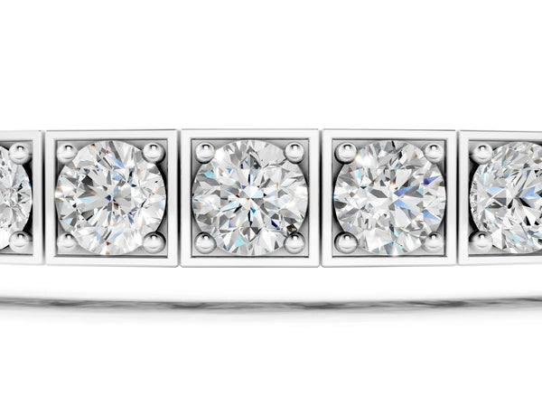 White gold Channel Set Round Diamond Tennis Bracelet with Four-Prong Setting