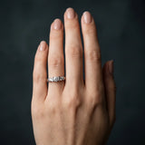 White gold Channel Set Round Diamond Trio Bar Prong Ring_28