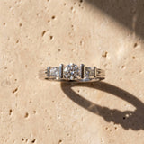White gold Channel Set Round Diamond Trio Bar Prong Ring_31