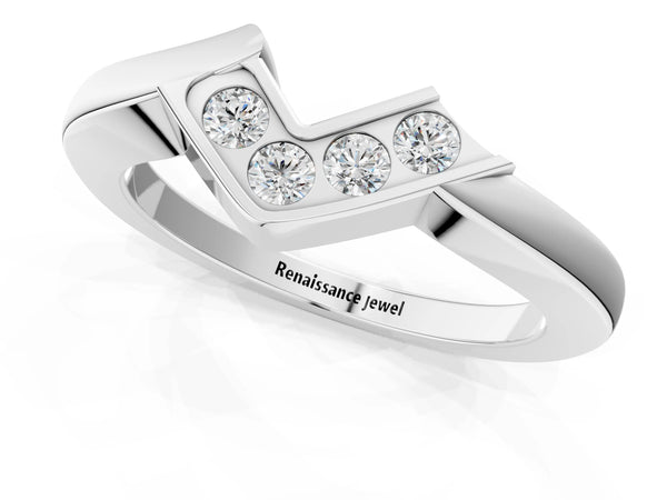 Platinum Channel-Set Round Diamond Twist Band