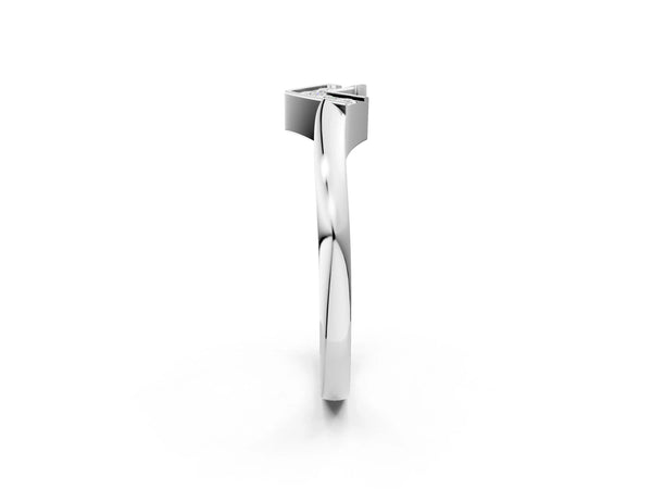 Platinum Channel-Set Round Diamond Twist Band