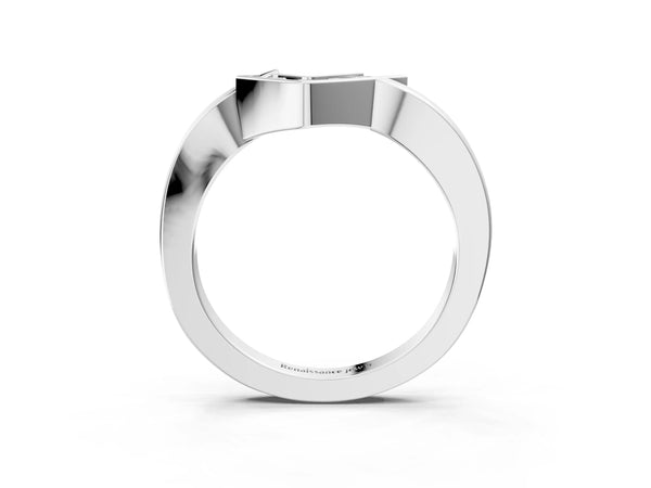 Platinum Channel-Set Round Diamond Twist Band