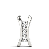 White gold Channel Set Round Diamond V-Prong Pendant 1