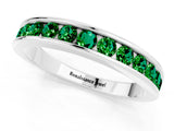 White gold Channel Set Round Emerald Eternity Band_7