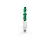 White gold Channel Set Round Emerald Eternity Band_8