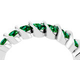 White gold Channel Set Round Emerald Multi-Row Band_10