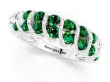 White gold Channel Set Round Emerald Multi-Row Band_7