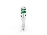 White gold Channel Set Round Emerald Multi-Row Band_8