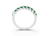 White gold Channel Set Round Emerald Multi-Row Band_9