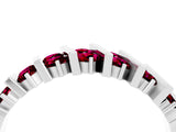 White gold Channel Set Round Garnet Anniversary Band with Vertical Prongs_10