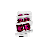 White gold Channel Set Round Garnet Anniversary Band with Vertical Prongs_11
