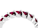 White gold Channel Set Round Garnet Multi-Row Band_10