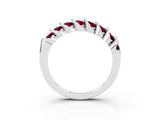 White gold Channel Set Round Garnet Multi-Row Band_9