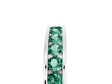 White gold Channel Set Round Green Sapphire Eternity Band_11