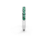White gold Channel Set Round Green Sapphire Eternity Band_8