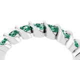 White gold Channel Set Round Green Sapphire Multi-Row Band_10