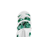 White gold Channel Set Round Green Sapphire Multi-Row Band_11