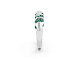 White gold Channel Set Round Green Sapphire Multi-Row Band_8