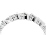 White gold Channel Set Round Moissanite Anniversary Band with Vertical Prongs_10