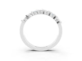 White gold Channel Set Round Moissanite Anniversary Band with Vertical Prongs_9
