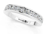 White gold Channel Set Round Moissanite Eternity Band_7