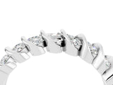 White gold Channel Set Round Moissanite Multi-Row Band_10