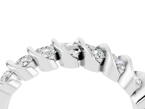 White gold Channel Set Round Moissanite Multi-Row Band_10