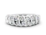 White gold Channel Set Round Moissanite Multi-Row Band_6
