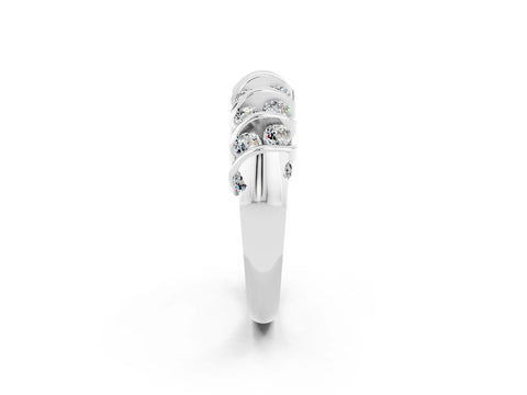 White gold Channel Set Round Moissanite Multi-Row Band_8