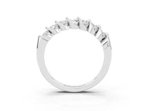 White gold Channel Set Round Moissanite Multi-Row Band_9
