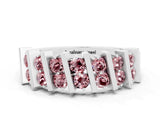 White gold Channel Set Round Morganite Anniversary Band with Vertical Prongs_6