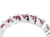 White gold Channel Set Round Morganite Multi-Row Band_10