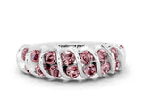White gold Channel Set Round Morganite Multi-Row Band_6