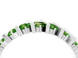 White gold Channel Set Round Peridot Anniversary Band with Vertical Prongs_10