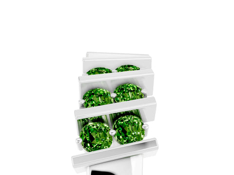 White gold Channel Set Round Peridot Anniversary Band with Vertical Prongs_11
