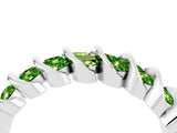 White gold Channel Set Round Peridot Multi-Row Band_10