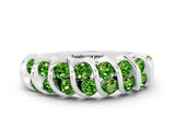 White gold Channel Set Round Peridot Multi-Row Band_6