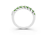 White gold Channel Set Round Peridot Multi-Row Band_9