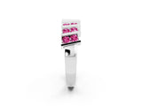 White gold Channel Set Round Pink Sapphire Anniversary Band with Vertical Prongs_8