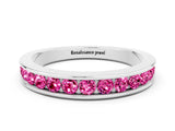 White gold Channel Set Round Pink Sapphire Eternity Band_18