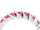 White gold Channel Set Round Pink Sapphire Multi-Row Band_10