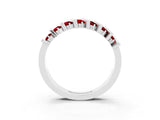 White gold Channel Set Round Ruby Anniversary Band with Vertical Prongs_9