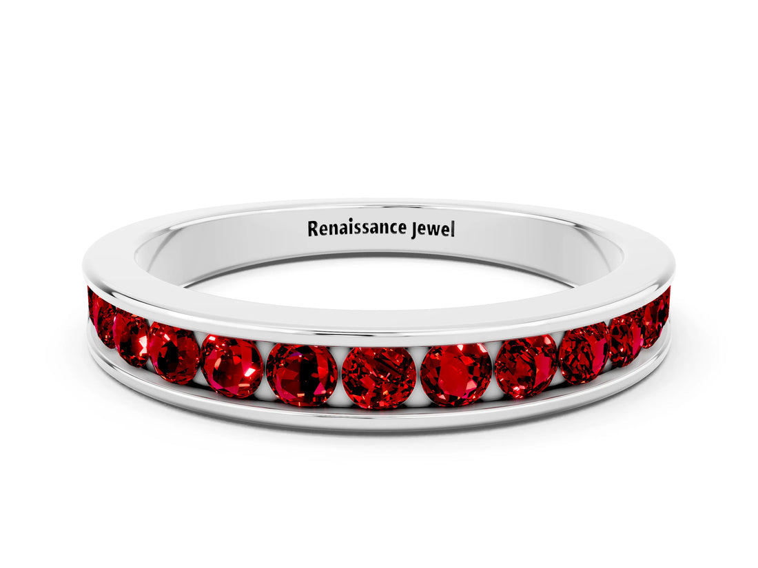 White gold Channel Set Round Ruby Eternity Band_6