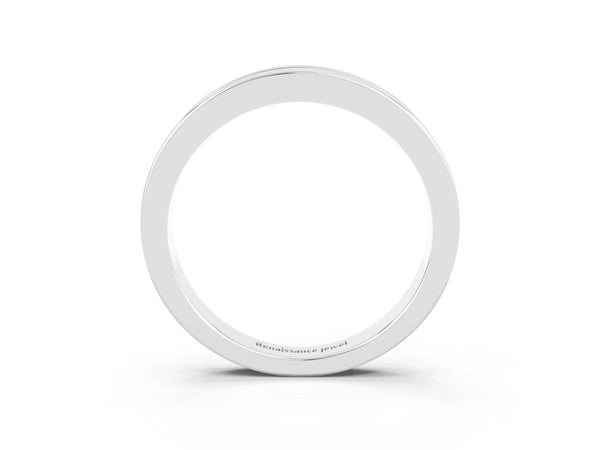 Platinum Round Lab-Grown Ruby Channel Set Half Eternity Band with Plain Walls