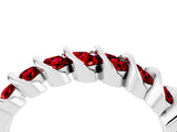 White gold Channel Set Round Ruby Multi-Row Band_10